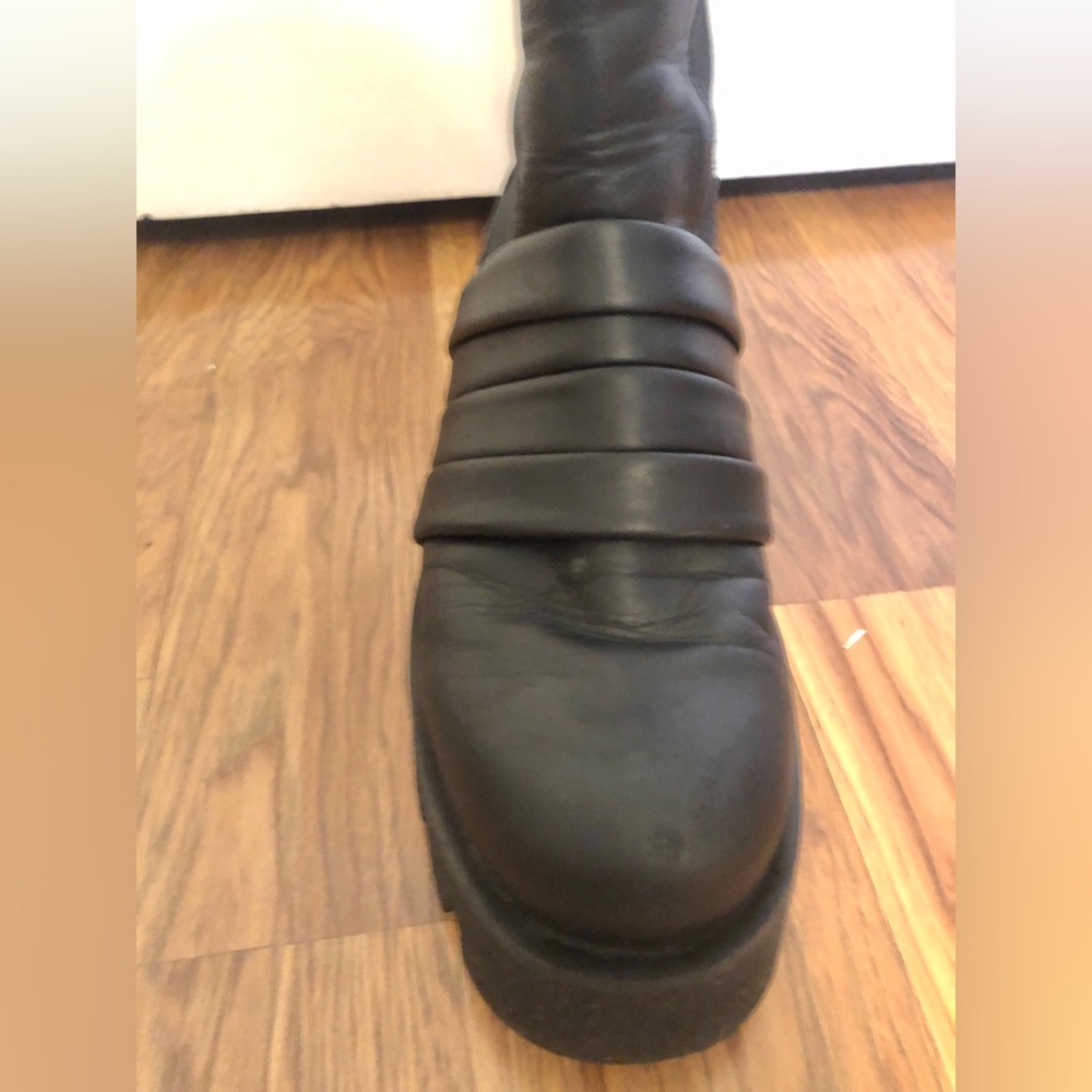 Paloma Barcelo Black Leather Chunky Chelsea Boots size 39 or 8.5 Spain Moto - Picture 7 of 13